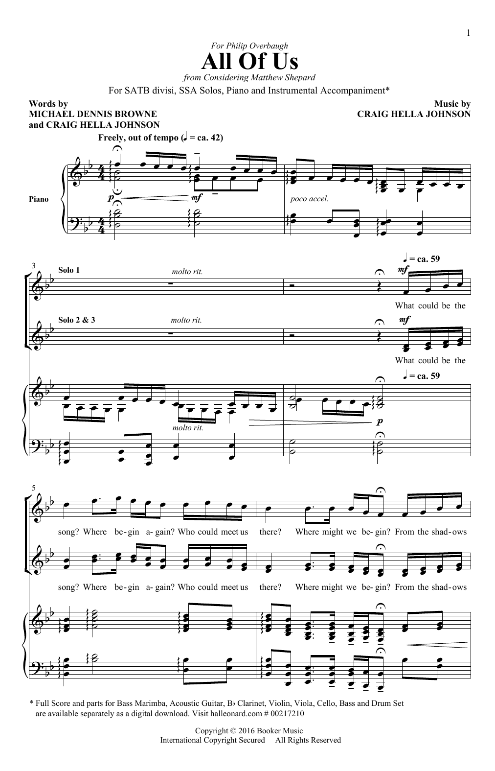 Craig Hella Johnson All Of Us Sheet Music Notes & Chords for SATB - Download or Print PDF