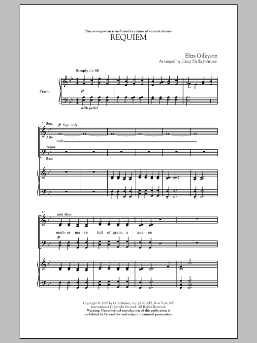 Craig Hella Johnson Requiem Sheet Music Notes & Chords for SATB - Download or Print PDF