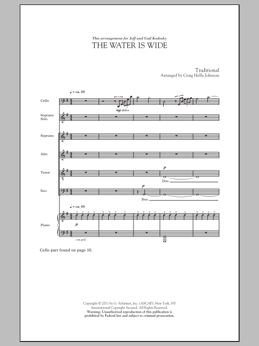 Craig Hella Johnson The Water Is Wide Sheet Music Notes & Chords for SATB - Download or Print PDF