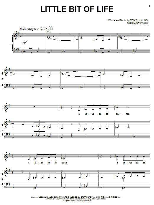 Craig Morgan Little Bit Of Life Sheet Music Notes & Chords for Piano, Vocal & Guitar (Right-Hand Melody) - Download or Print PDF