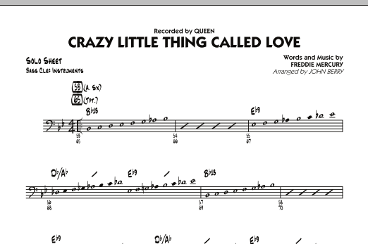 John Berry Crazy Little Thing Called Love C Bass Clef Solo Sheet Music Download Pdf Score 280072