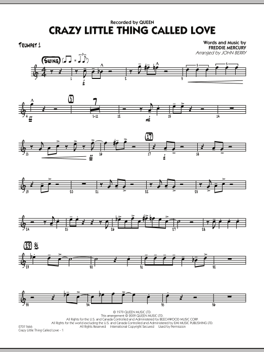 Tom Wallace Crazy Little Thing Called Love Trumpet 1 Sheet Music Download Pdf Score 337624