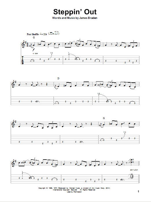 Cream Steppin' Out Sheet Music Notes & Chords for Guitar Tab Play-Along - Download or Print PDF