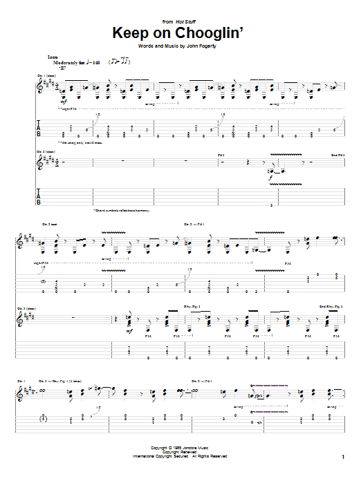 Creedence Clearwater Revival Keep On Chooglin' Sheet Music Notes & Chords for Guitar Tab - Download or Print PDF