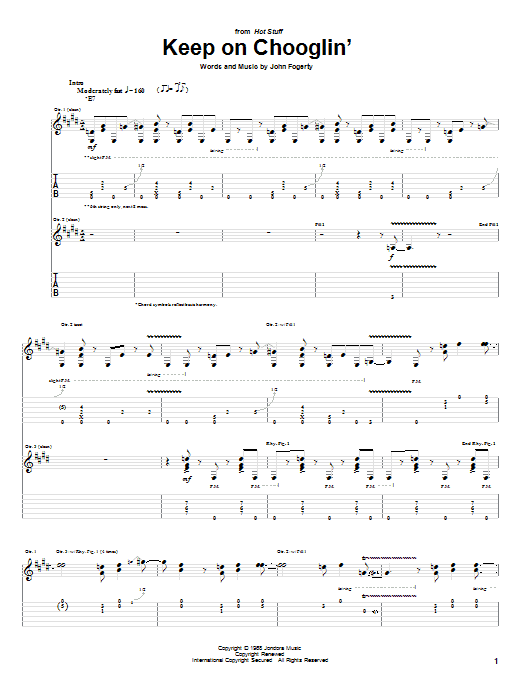Preview Creedence Clearwater Revival Keep On Chooglin' Rock sheet music, notes and chords for Lyrics & Chords, SKU: 81602 Keep On Chooglin' sheet music