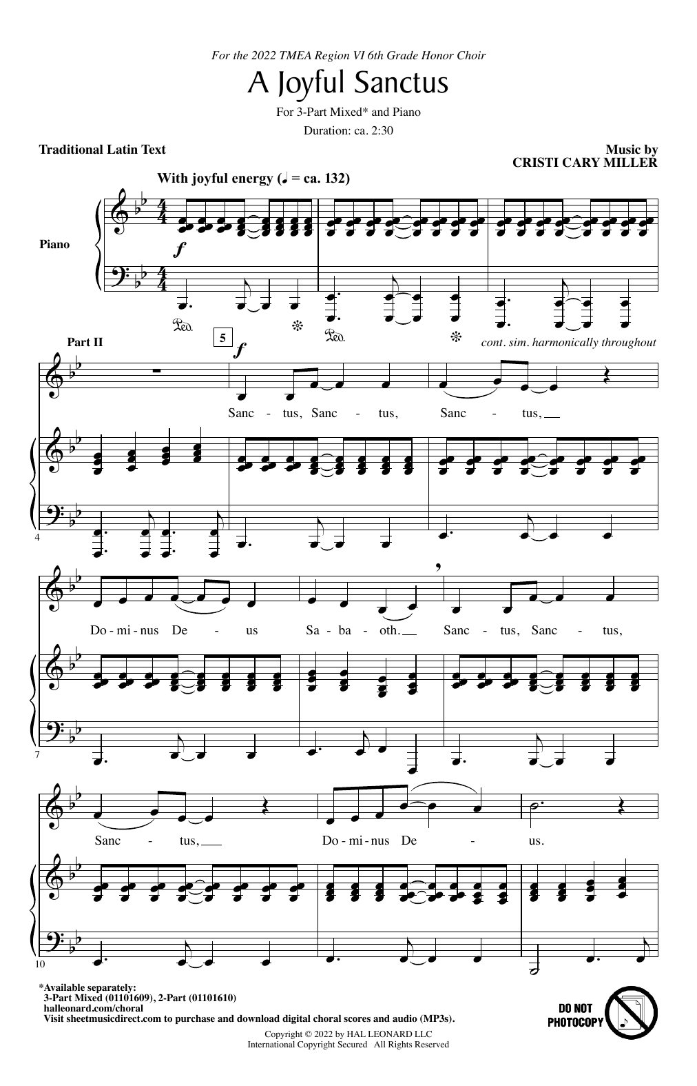 Cristi Cary Miller A Joyful Sanctus Sheet Music Notes & Chords for 3-Part Mixed Choir - Download or Print PDF