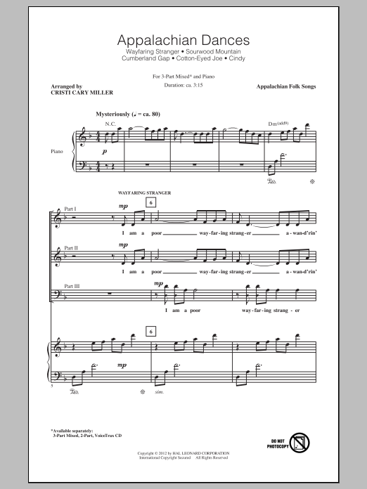 Cristi Cary Miller Appalachian Dances (Medley) Sheet Music Notes & Chords for 3-Part Mixed - Download or Print PDF