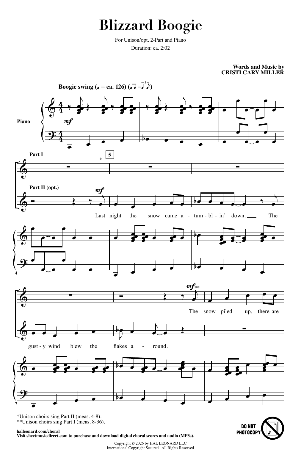 Cristi Cary Miller Blizzard Boogie Sheet Music Notes & Chords for Choir - Download or Print PDF