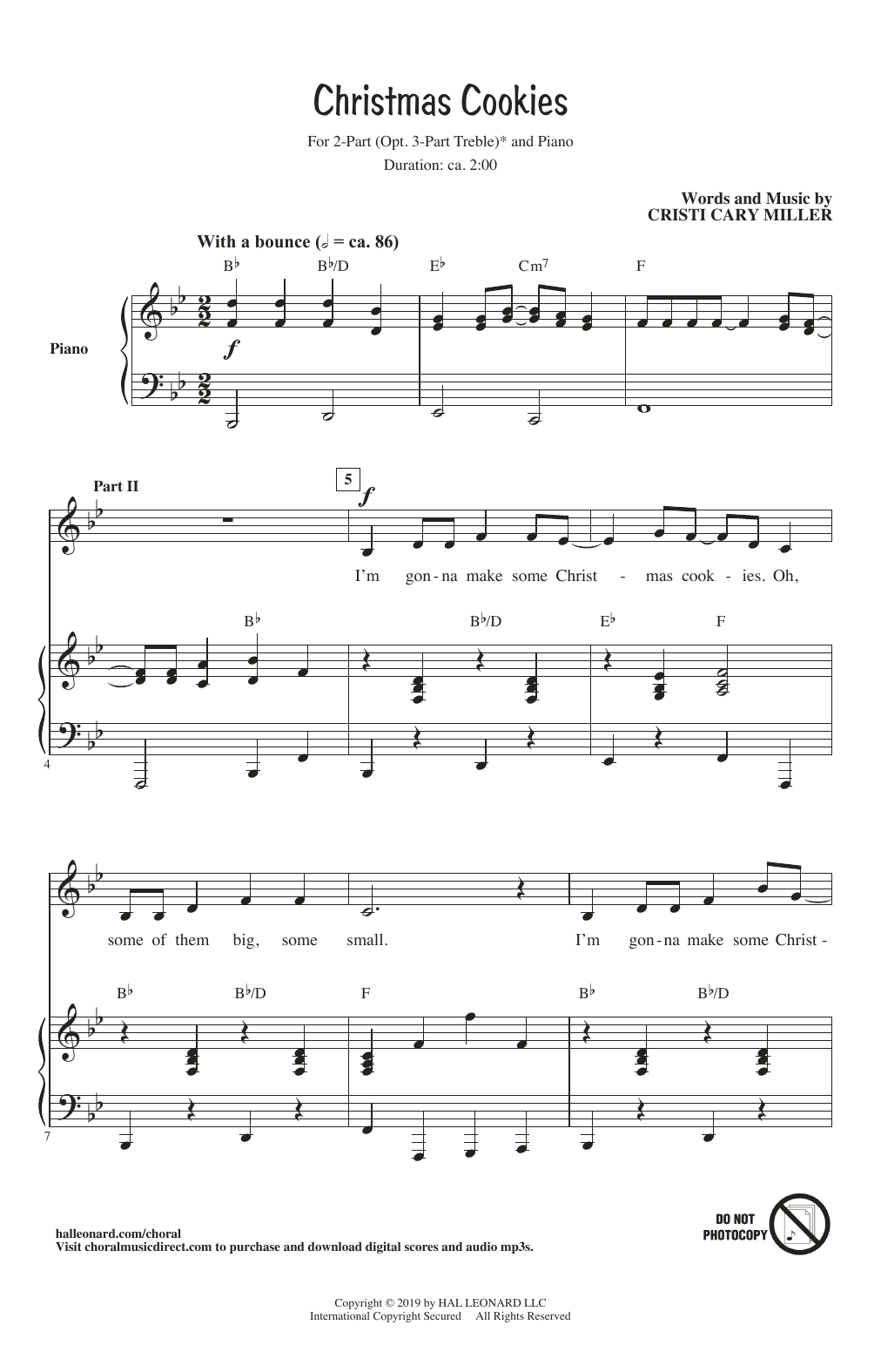 Cristi Cary Miller Christmas Cookies Sheet Music Notes & Chords for 2-Part Choir, 3-Part Mixed Choir - Download or Print PDF