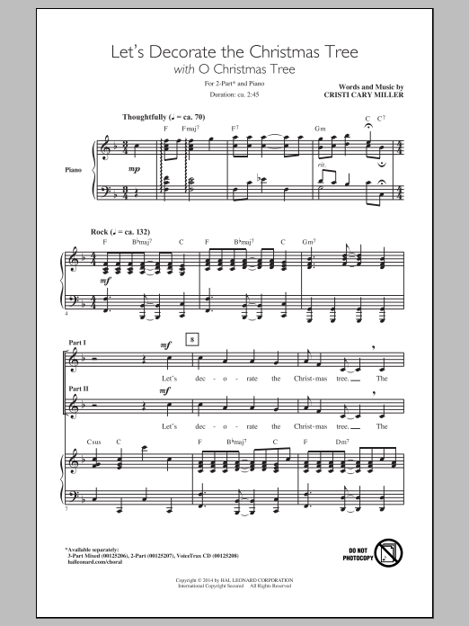 Cristi Cary Miller Let's Decorate The Christmas Tree Sheet Music Notes & Chords for 3-Part Mixed - Download or Print PDF