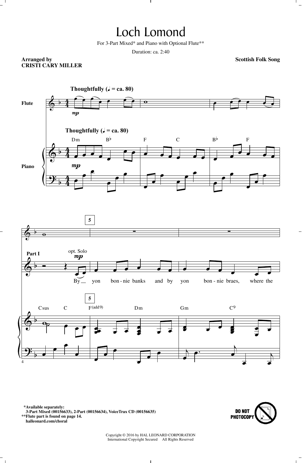 Cristi Cary Miller Loch Lomond Sheet Music Notes & Chords for 2-Part Choir - Download or Print PDF