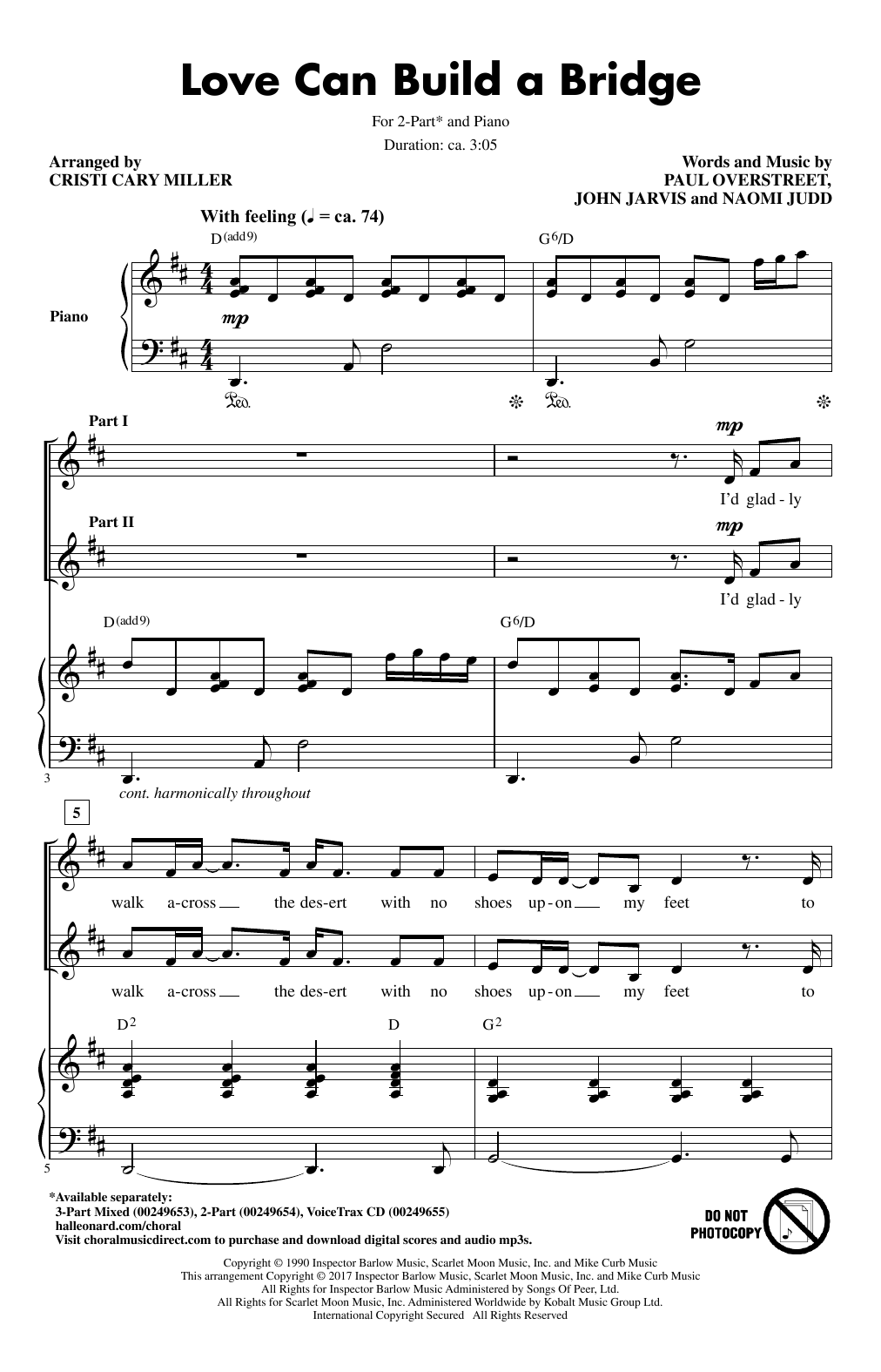 Cristi Cary Miller Love Can Build A Bridge Sheet Music Notes & Chords for 3-Part Mixed - Download or Print PDF