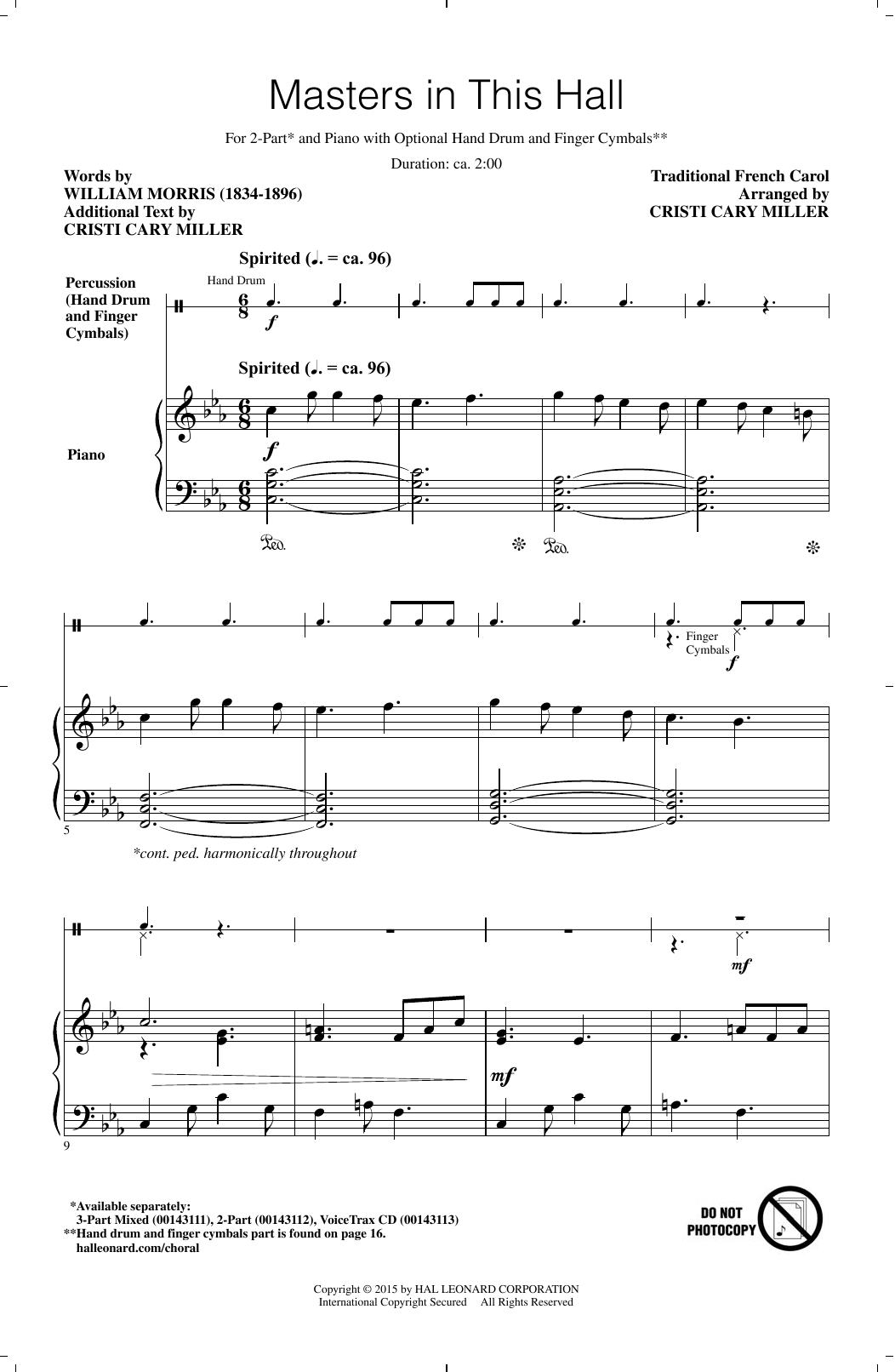 Cristi Cary Miller Masters In This Hall Sheet Music Notes & Chords for 3-Part Mixed - Download or Print PDF