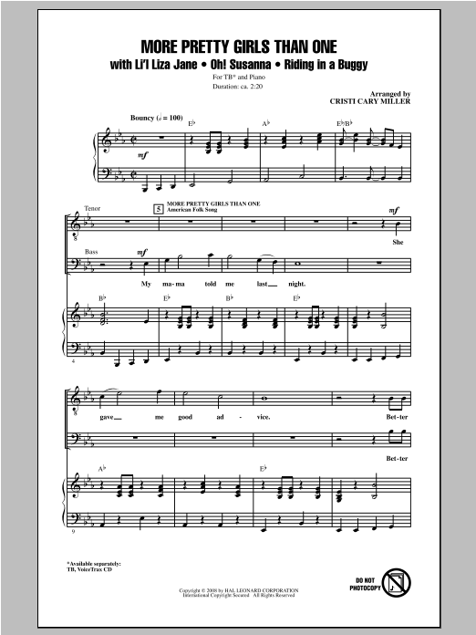 Cristi Cary Miller More Pretty Girls Than One Sheet Music Notes & Chords for TB - Download or Print PDF
