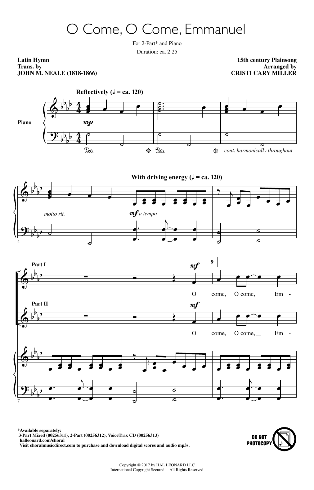 Cristi Cary Miller O Come, O Come Emmanuel Sheet Music Notes & Chords for 3-Part Mixed - Download or Print PDF