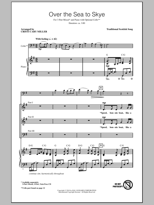 Cristi Cary Miller The Skye Boat Song Sheet Music Notes & Chords for 3-Part Mixed - Download or Print PDF
