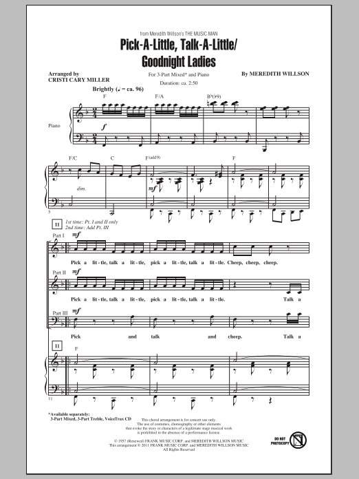 Cristi Cary Miller Pick-A-Little, Talk-A-Little / Goodnight Ladies Sheet Music Notes & Chords for 3-Part Mixed - Download or Print PDF