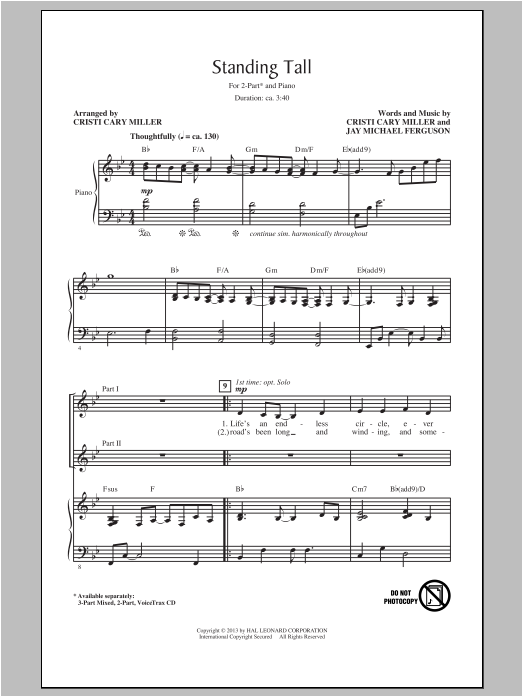 Cristi Cary Miller Standing Tall Sheet Music Notes & Chords for 3-Part Mixed - Download or Print PDF