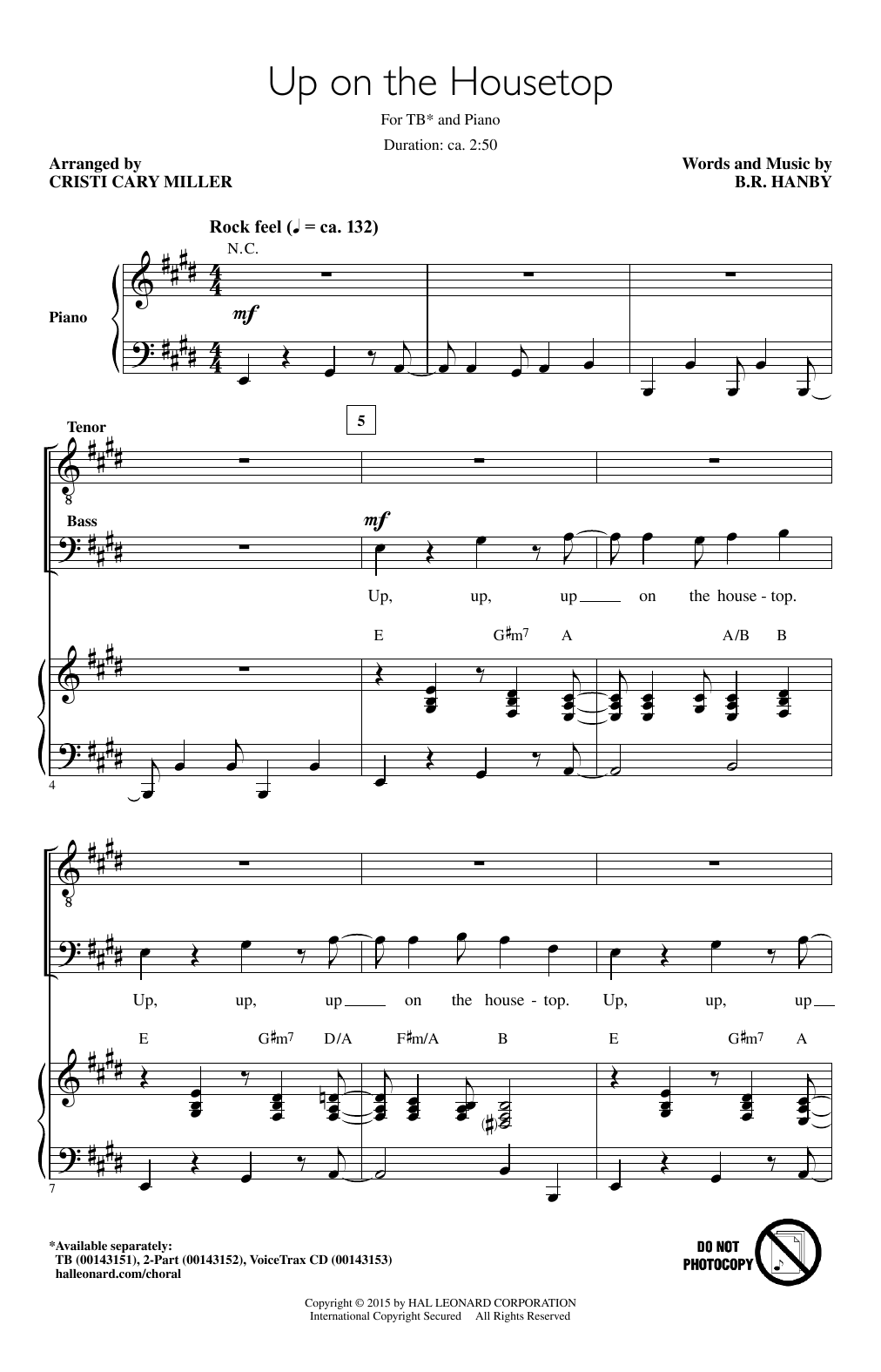 Cristi Cary Miller Up On The Housetop Sheet Music Notes & Chords for TB - Download or Print PDF