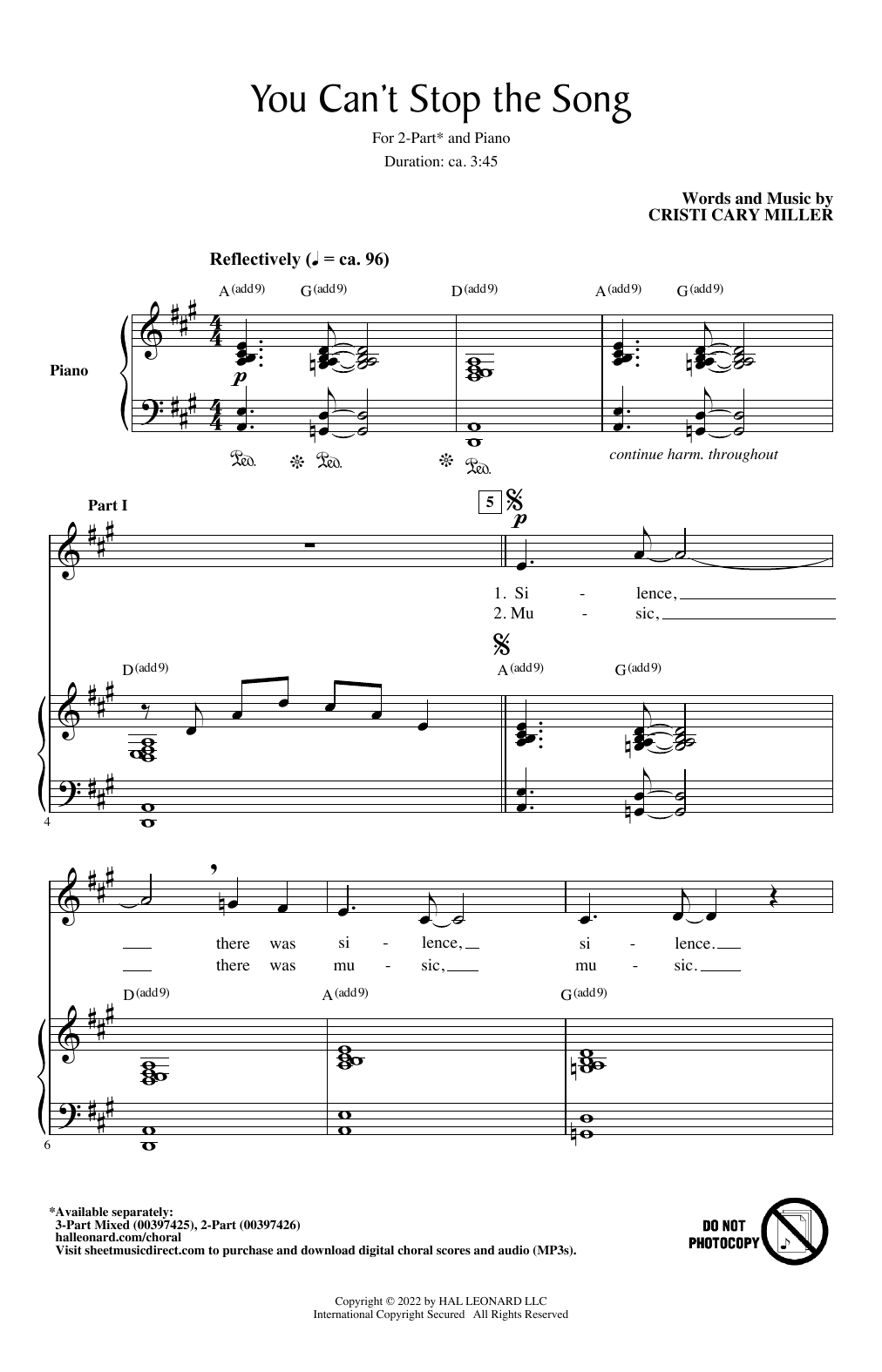 Cristi Cary Miller You Can't Stop The Song Sheet Music Notes & Chords for 3-Part Mixed Choir - Download or Print PDF