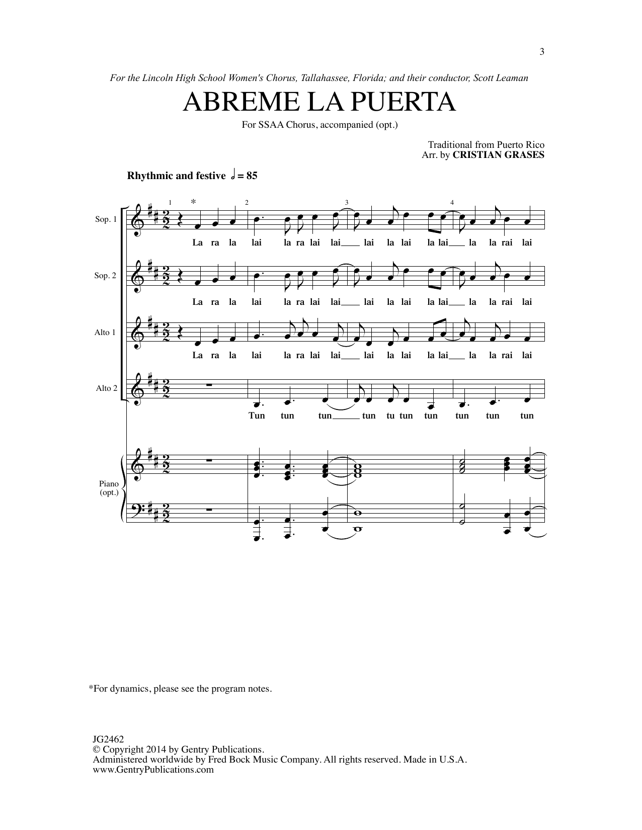 Cristian Grases Abreme La Puerta Sheet Music Notes & Chords for SATB Choir - Download or Print PDF