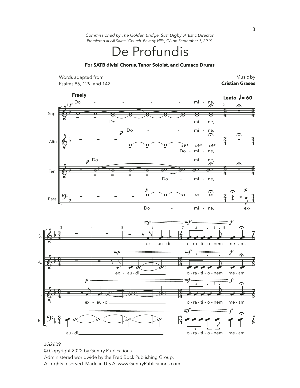 Cristian Grases De Profundis Sheet Music Notes & Chords for Choir - Download or Print PDF