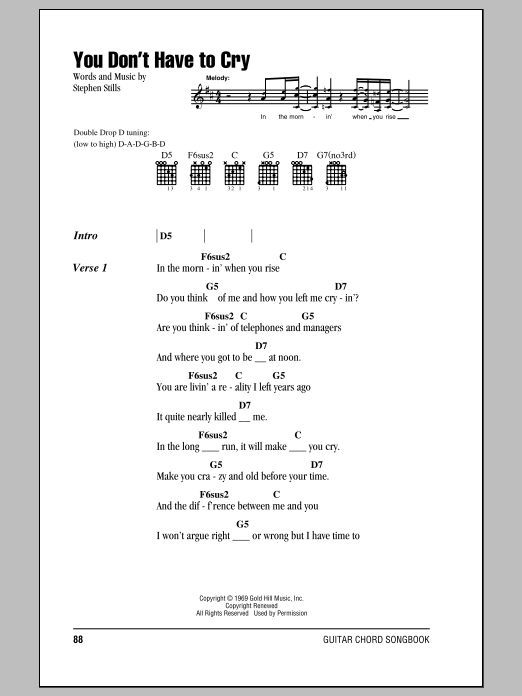 Crosby, Stills & Nash You Don't Have To Cry Sheet Music Notes & Chords for Ukulele - Download or Print PDF