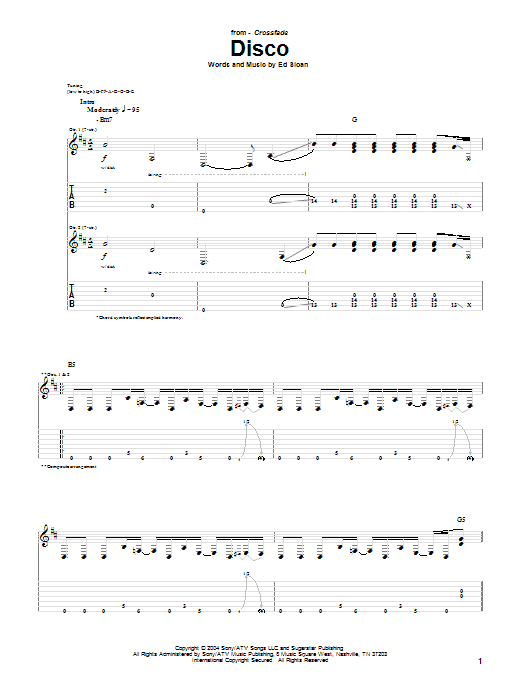 Crossfade Disco Sheet Music Notes & Chords for Guitar Tab - Download or Print PDF