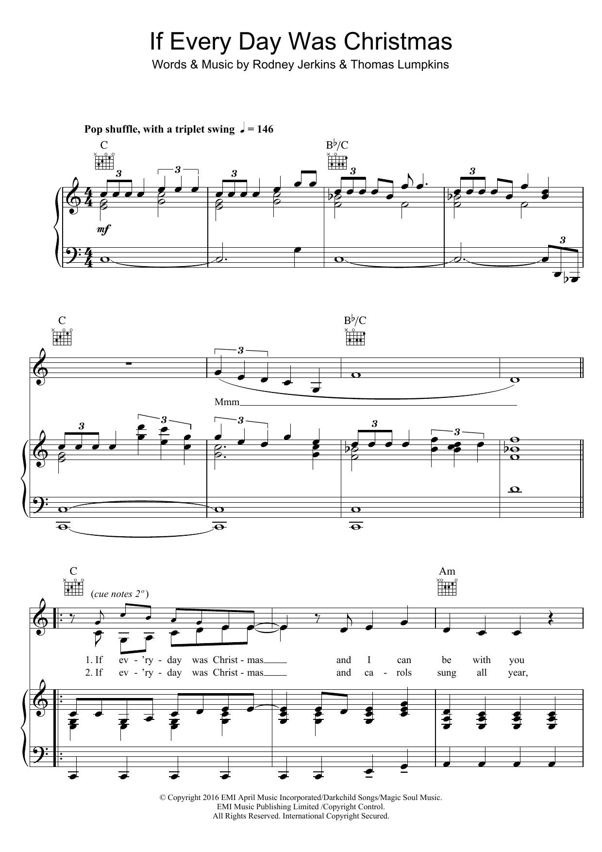 Cruz Beckham If Every Day Was Christmas Sheet Music Notes & Chords for Piano, Vocal & Guitar (Right-Hand Melody) - Download or Print PDF