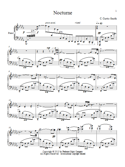 Curtis Curtis-Smith Nocturne Sheet Music Notes & Chords for Piano - Download or Print PDF