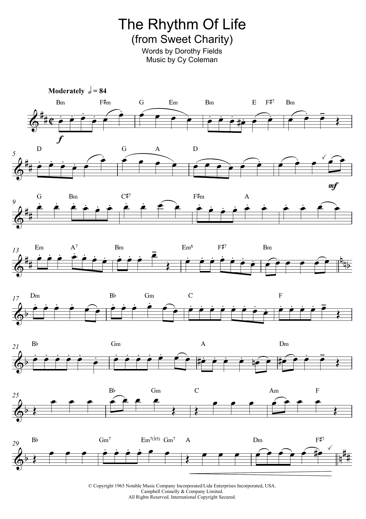 Cy Coleman The Rhythm Of Life (from Sweet Charity) Sheet Music Notes & Chords for Beginner Piano - Download or Print PDF