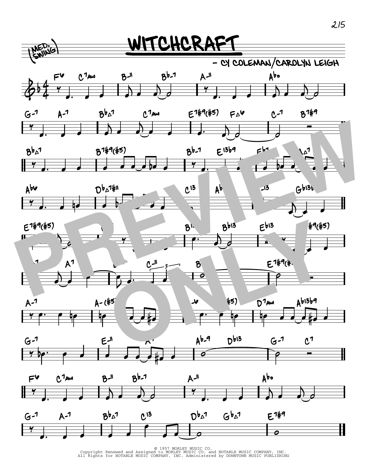 Cy Coleman Witchcraft (arr. David Hazeltine) Sheet Music Notes & Chords for Real Book – Enhanced Chords - Download or Print PDF