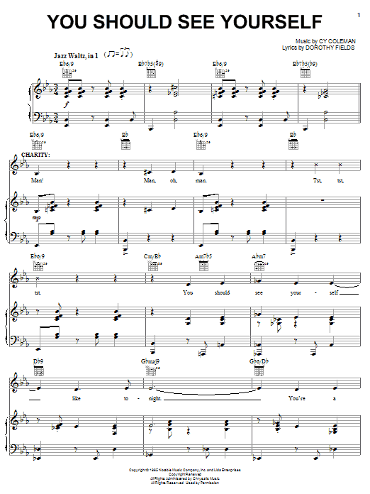 Cy Coleman You Should See Yourself Sheet Music Notes & Chords for Piano, Vocal & Guitar (Right-Hand Melody) - Download or Print PDF