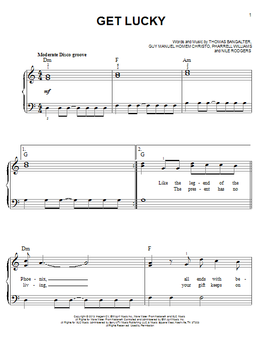 Daft Punk Featuring Pharrell Williams Get Lucky Sheet Music Notes & Chords for SPREP - Download or Print PDF