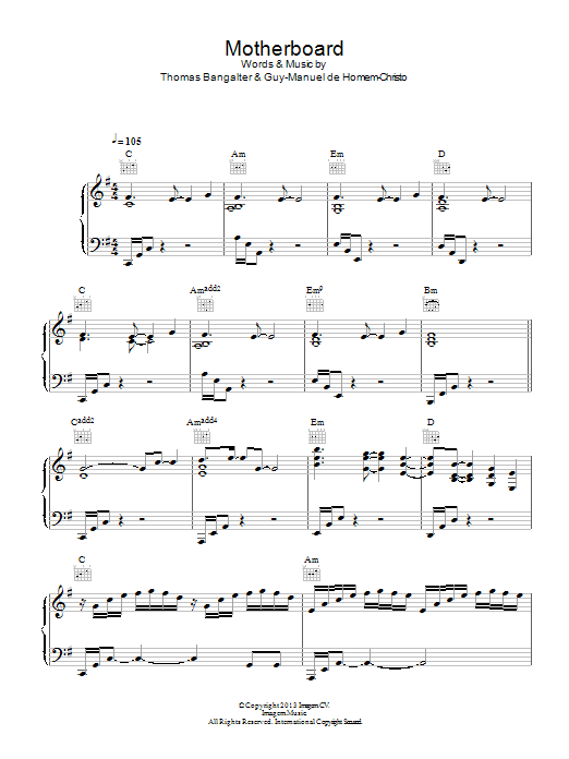 Daft Punk Motherboard Sheet Music Download Pdf Score