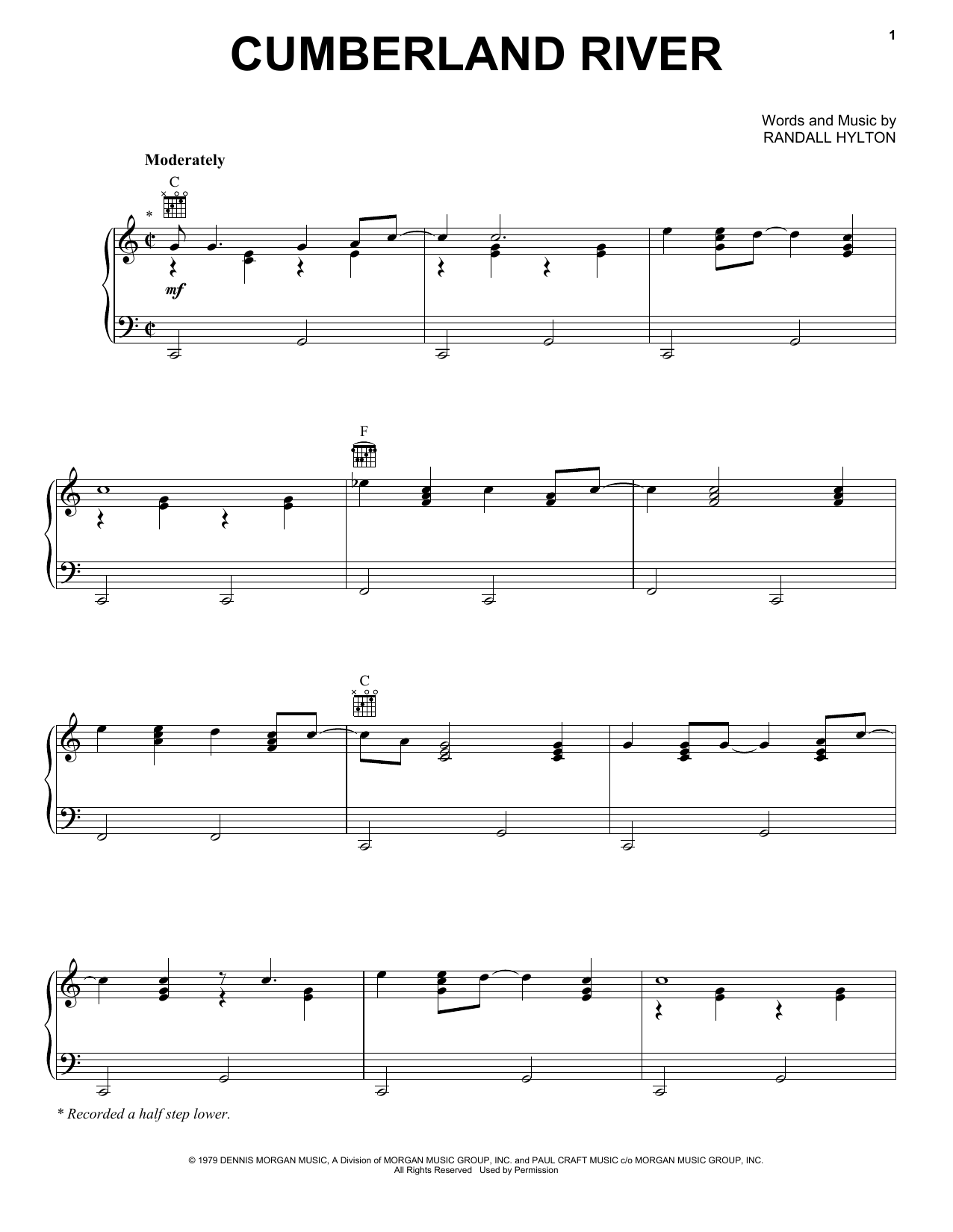 Dailey & Vincent Cumberland River Sheet Music Notes & Chords for Piano, Vocal & Guitar (Right-Hand Melody) - Download or Print PDF