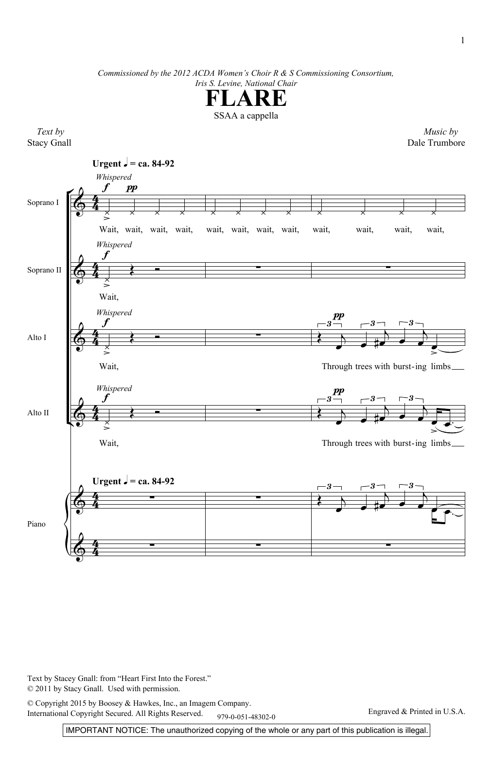Dale Trumbore Flare Sheet Music Notes & Chords for SSA - Download or Print PDF