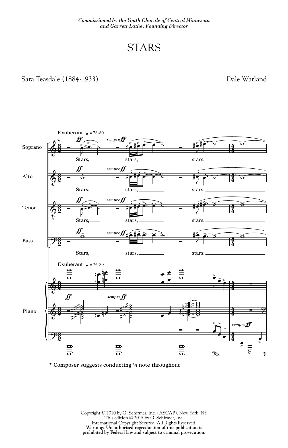 Dale Warland Stars Sheet Music Notes & Chords for SATB - Download or Print PDF