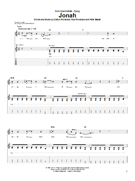 Dalton Roraback Jonah Sheet Music Notes & Chords for Guitar Tab - Download or Print PDF