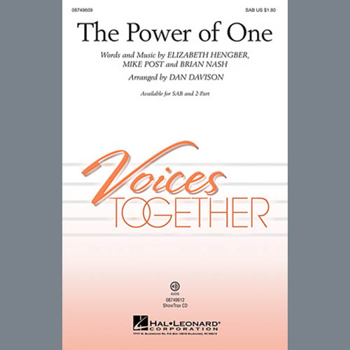 Dan Davison, The Power Of One, 2-Part Choir