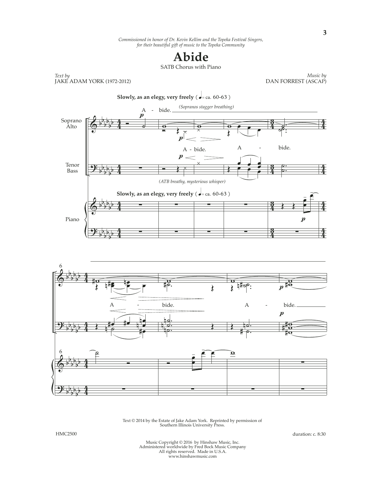 Dan Forrest Abide Sheet Music Notes & Chords for SATB Choir - Download or Print PDF