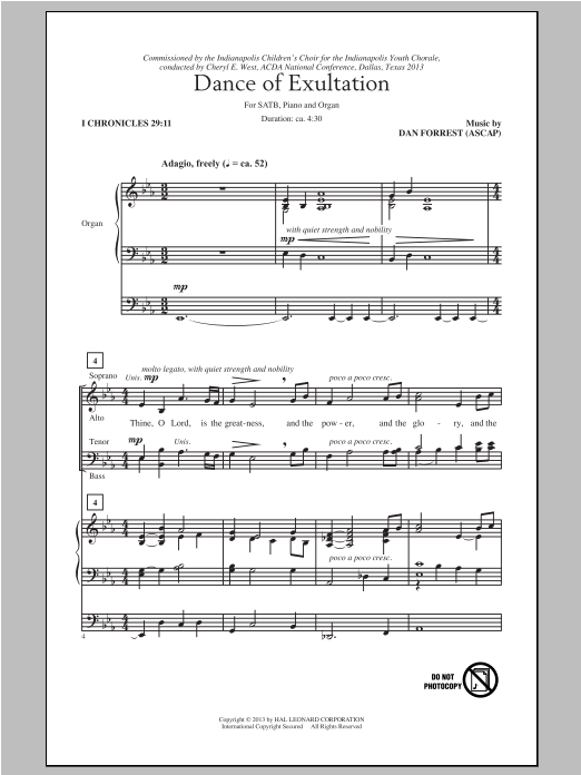 Dan Forrest Dance Of Exultation Sheet Music Notes & Chords for SATB - Download or Print PDF