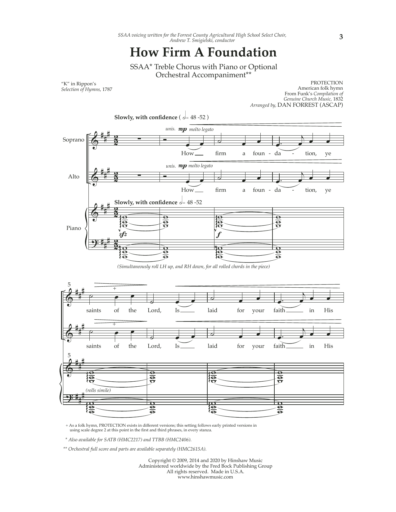 Dan Forrest How Firm A Foundation Sheet Music Notes & Chords for SSAA Choir - Download or Print PDF