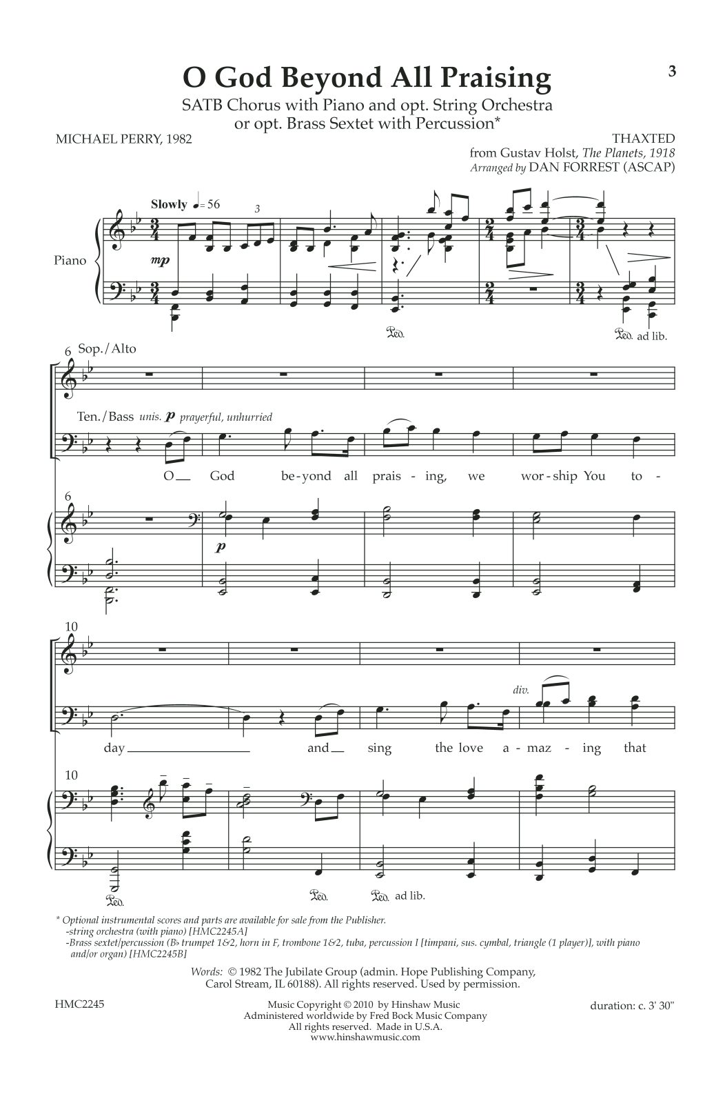 Dan Forrest O God Beyond All Praising Sheet Music Notes & Chords for SATB Choir - Download or Print PDF