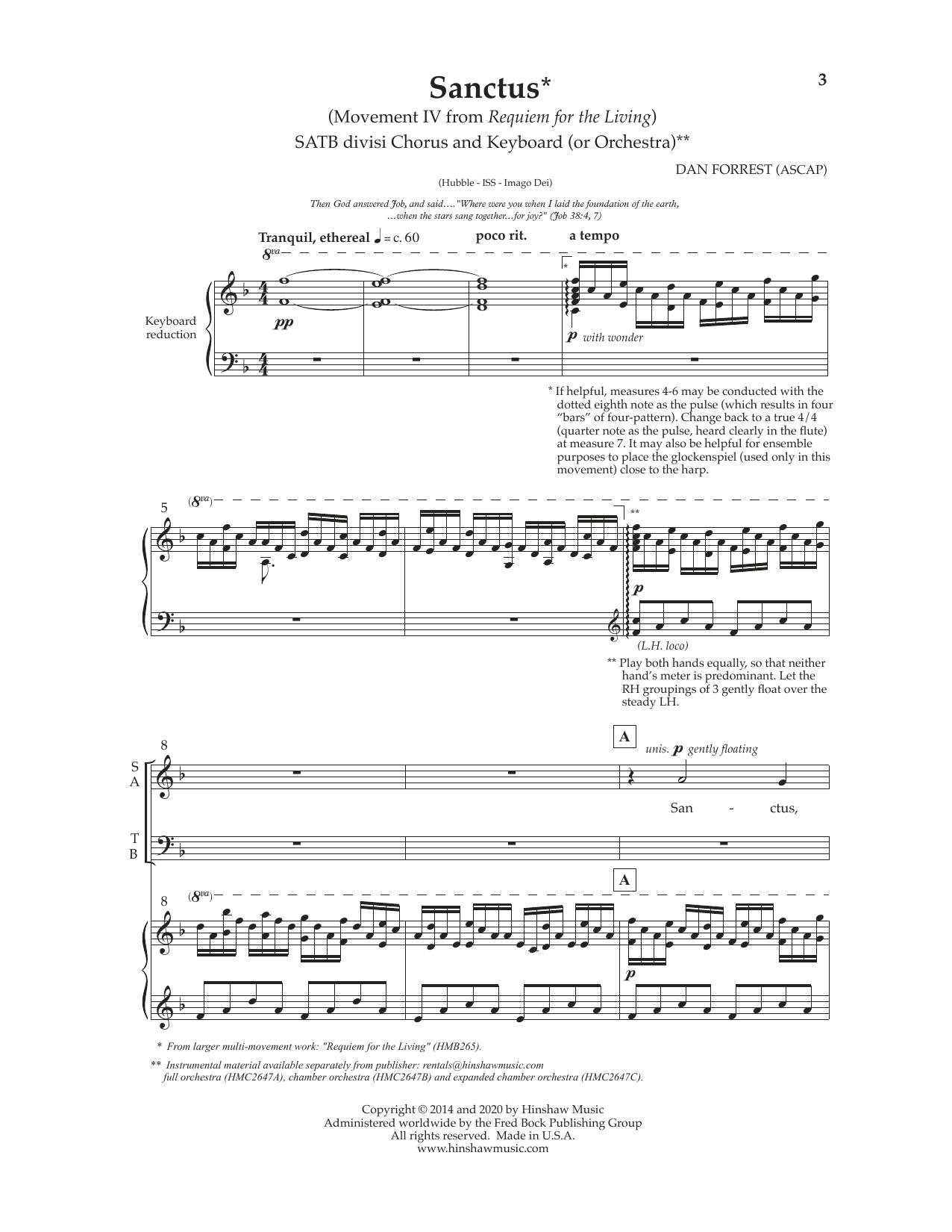 Dan Forrest Sanctus (from Requiem For The Living) Sheet Music Notes & Chords for SATB Choir - Download or Print PDF