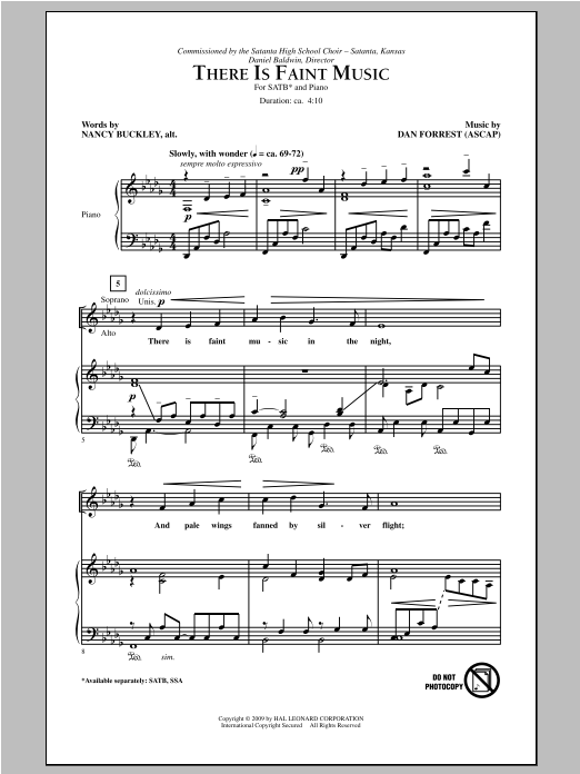 Dan Forrest There Is Faint Music Sheet Music Notes & Chords for SSA - Download or Print PDF