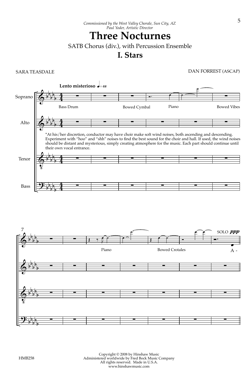Dan Forrest Three Nocturnes Sheet Music Notes & Chords for Choir - Download or Print PDF