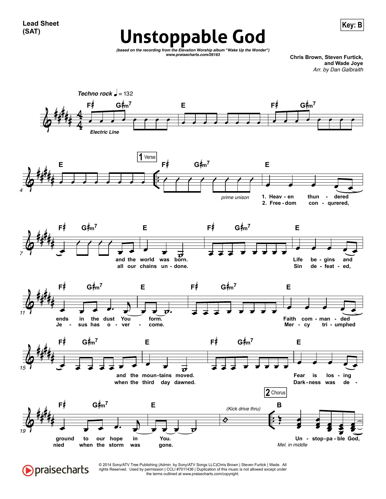 Dan Galbraith / Dave Iula Unstoppable God Sheet Music Notes & Chords for Lead Sheet / Fake Book - Download or Print PDF