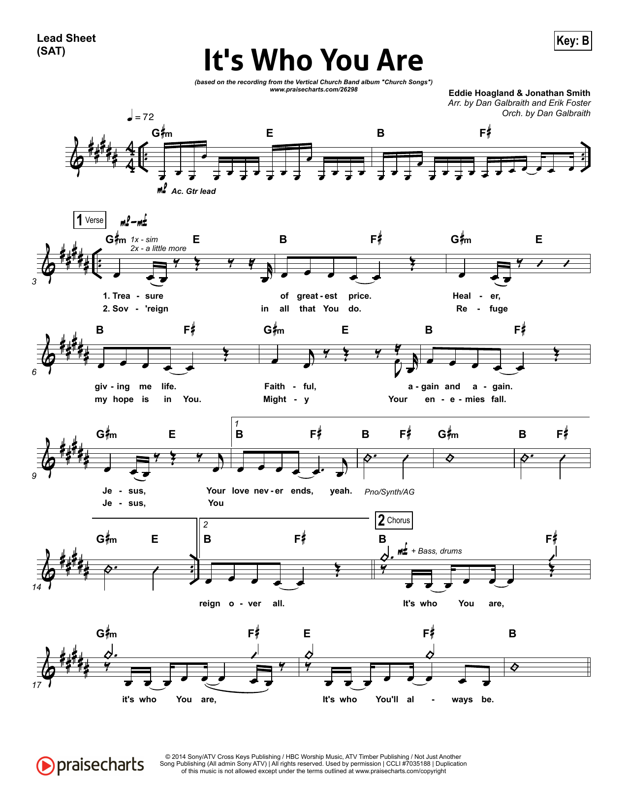Dan Galbraith / Erik Foster It's Who You Are Sheet Music Notes & Chords for Lead Sheet / Fake Book - Download or Print PDF