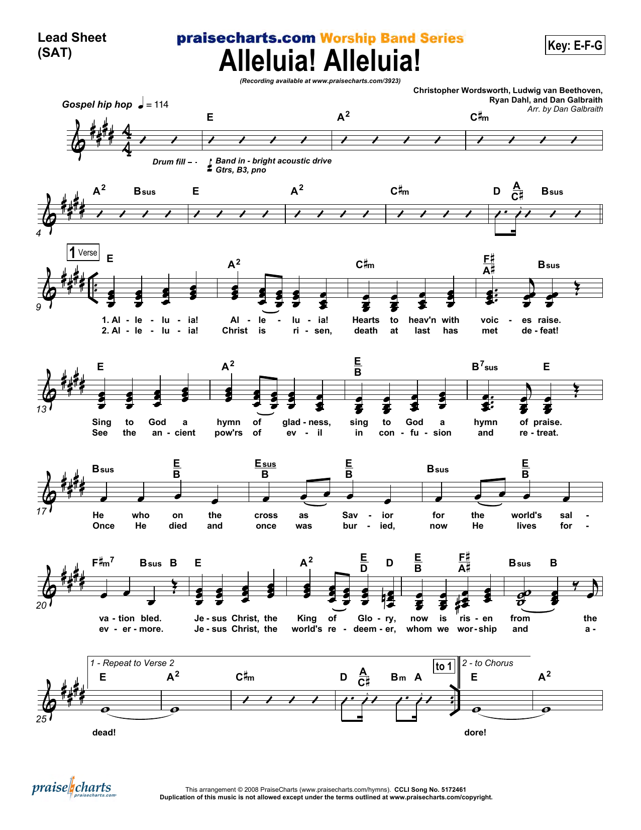 Dan Galbraith Alleluia Alleluia Sheet Music Notes & Chords for Lead Sheet / Fake Book - Download or Print PDF